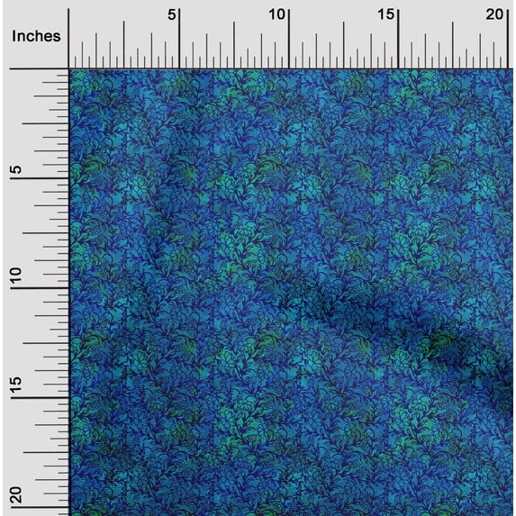 oneOone Polyester Lycra Blue Fabric Batik Sewing Craft Projects Fabric Prints By Yard 56 Inch Wide - D0