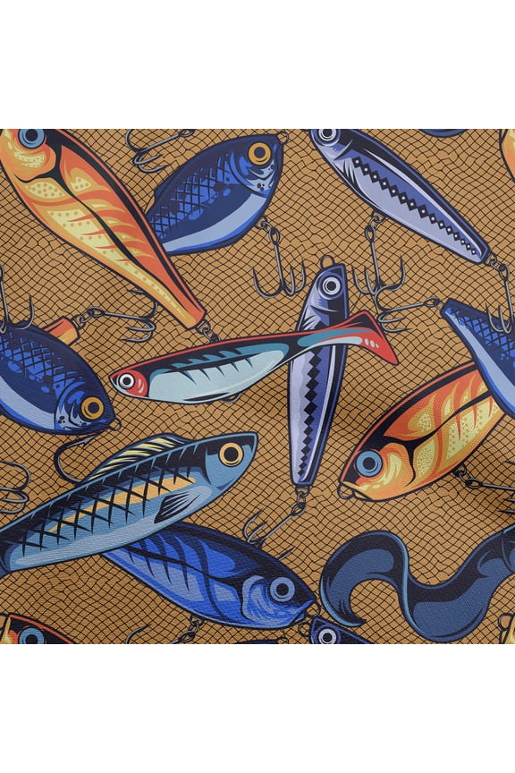 Polyester Lycra Blue Fabric Fish Sewing Craft Projects Fabric Prints By Yard 56 Inch Wide