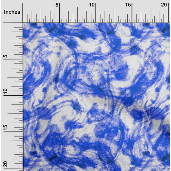 oneOone Polyester Lycra Blue Fabric Florals Quilting Supplies Print Sewing Fabric By The Yard 56 Inch Wide