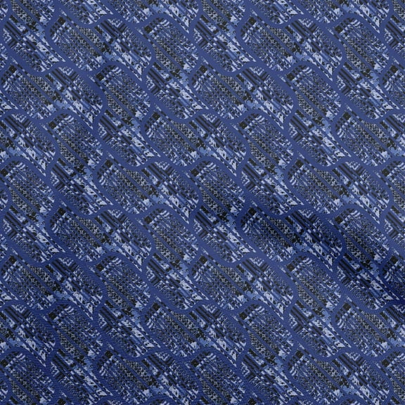 oneOone Polyester Lycra Blue Fabric Texture Sewing Material Print Fabric By The Yard 56 Inch Wide