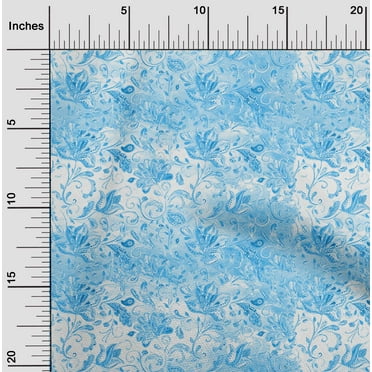 oneOone Polyester Lycra Blue Fabric Water Color Sewing Craft Projects Fabric Prints By Yard 56 Inch Wide-3US