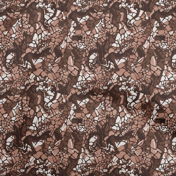oneOone Polyester Lycra Brown Fabric Abstract Sewing Craft Projects Fabric Prints By Yard 56 Inch Wide
