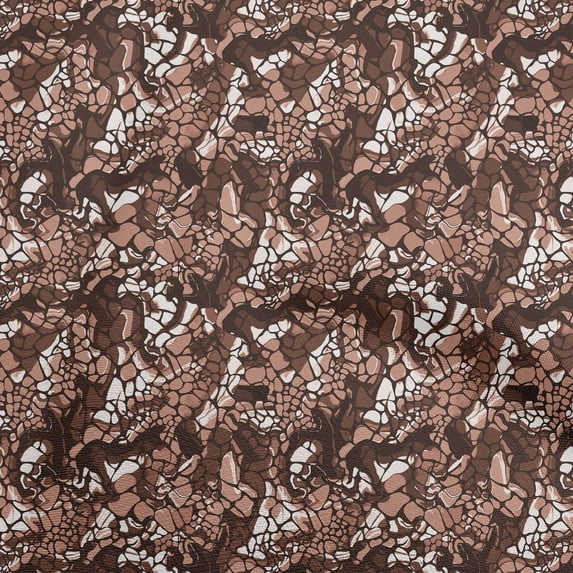oneOone Polyester Lycra Brown Fabric Abstract Sewing Craft Projects Fabric Prints By Yard 56 Inch Wide