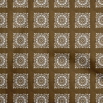 oneOone Polyester Lycra Brown Fabric Block Sewing Material Print Fabric By The Yard 56 Inch Wide