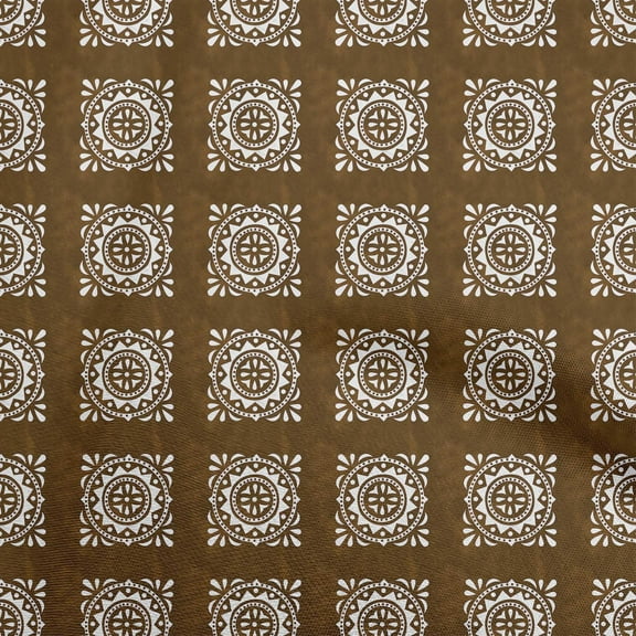 oneOone Polyester Lycra Brown Fabric Block Sewing Material Print Fabric By The Yard 56 Inch Wide