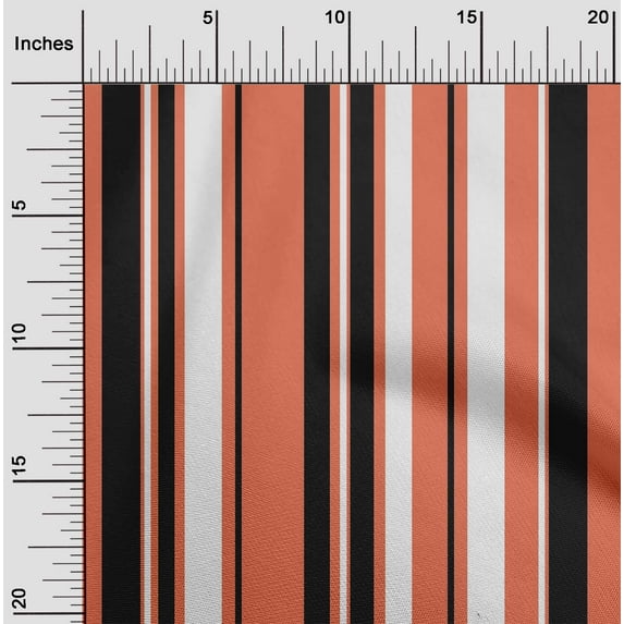 oneOone Polyester Lycra Dark Peach Fabric Stripes Diy Clothing Quilting Fabric Print Fabric By Yard 56 Inch Wide-PGY