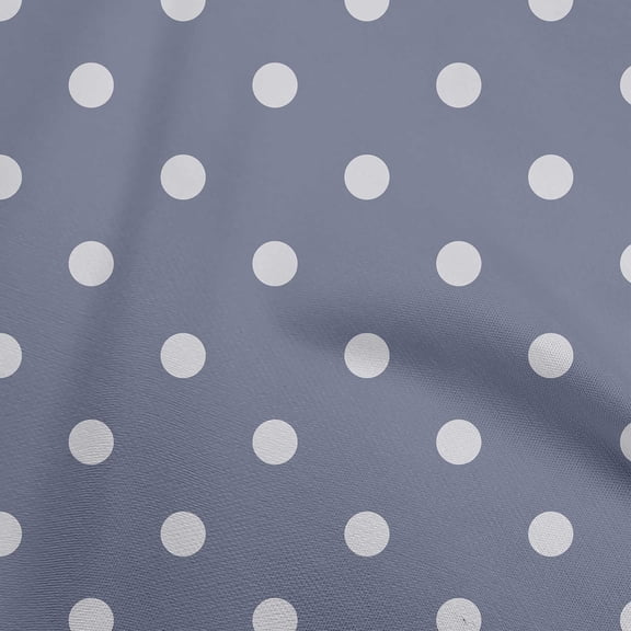 oneOone Polyester Lycra Dusty Blue Fabric Polka Diy Clothing Quilting Fabric Print Fabric By Yard 56 Inch Wide