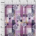 thumbnail image 1 of oneOone Polyester Lycra Dusty Purple Fabric Leaves & Floral Check Sewing Material Print Fabric By The Yard 56 Inch Wide, 1 of 4