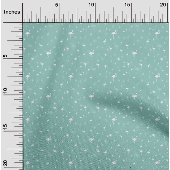 oneOone Polyester Lycra Dusty Teal Green Fabric Flamingo Sewing Fabric By The Yard Printed Diy Clothing Sewing Supplies 56 Inch Wide