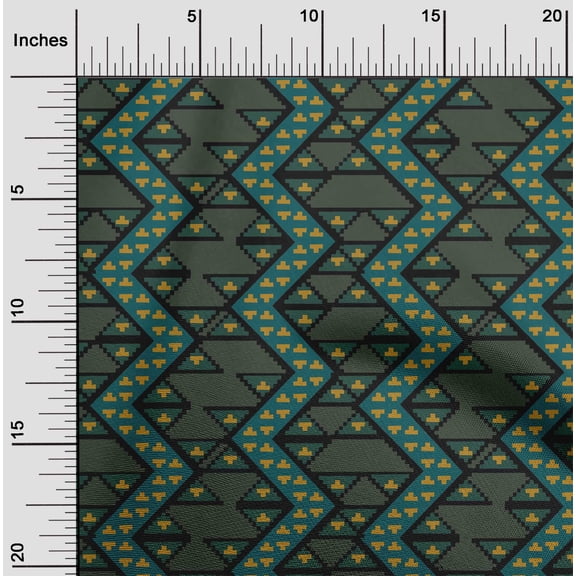 oneOone Polyester Lycra Fabric Chevron Flame Stitch Fabric Prints By Yard 56 Inch Wide