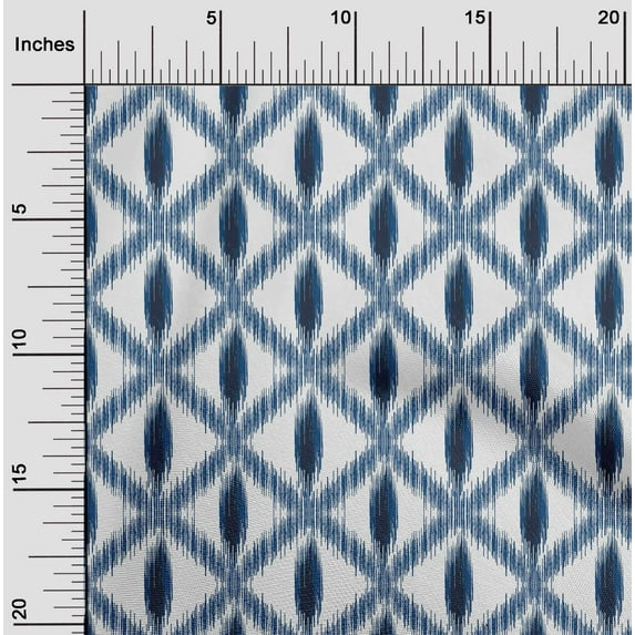 oneOone Polyester Lycra Fabric Diamond Ikat Printed Fabric 1 Yard 56 Inch Wide