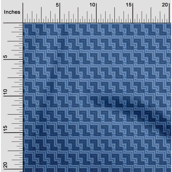oneOone Polyester Lycra Fabric Greek Key Geometric Printed Craft Fabric BTY 56 Inches Wide