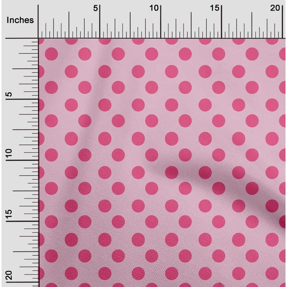 oneOone Polyester Lycra Fabric Polka Dots Print Sewing Fabric BTY 56 Inch Wide