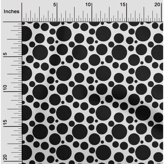 oneOone Polyester Lycra Fabric Polka Dots Print Sewing Fabric BTY 56 Inch Wide
