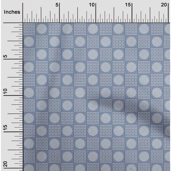oneOone Polyester Lycra Fabric Stripe & Circle Patchwork Printed Craft Fabric BTY 56 Inch Wide