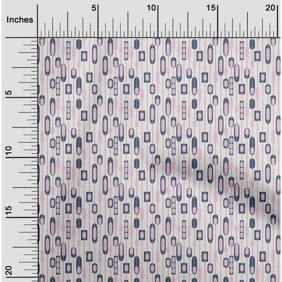 oneOone Polyester Lycra Fabric Stripe & Geometrical Shapes Geometric Print Sewing Fabric BTY 56 Inch Wide