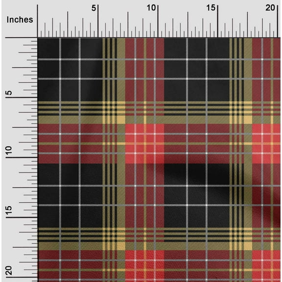 oneOone Polyester Lycra Fabric Tartan Check Fabric Prints By Yard 56 Inch Wide