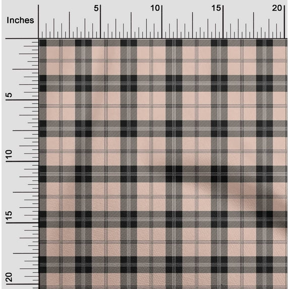 oneOone Polyester Lycra Fabric Tartan Check Print Fabric BTY 56 Inch Wide