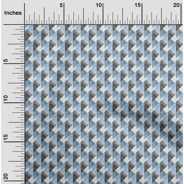 oneOone Polyester Lycra Grayish Blue Fabric Triangle Sewing Craft Projects Fabric Prints By Yard 56 Inch Wide