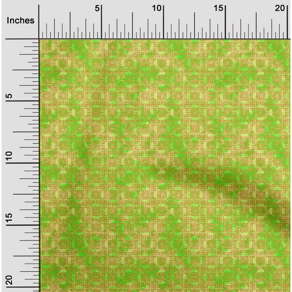 oneOone Polyester Lycra Green Fabric Batik Craft Projects Decor Fabric Printed By The Yard 56 Inch Wide - 9O