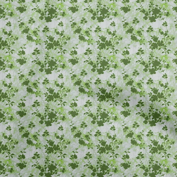 oneOone Polyester Lycra Green Fabric Florals Fabric For Sewing Printed Craft Fabric By The Yard 56 Inch Wide