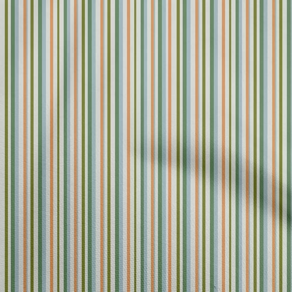 oneOone Polyester Lycra Green Fabric Stripes Dress Material Fabric Print Fabric By The Yard 56 Inch Wide