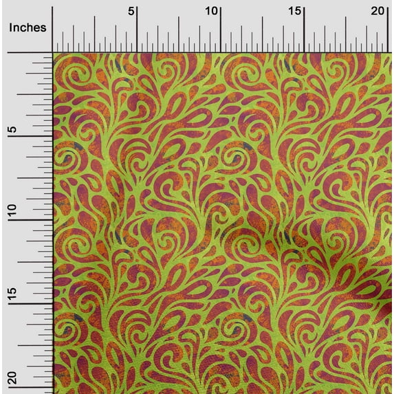 oneOone Polyester Lycra Light Green Fabric Batik Diy Clothing Quilting Fabric Prints Fabric By Yards 56 Inches Wide