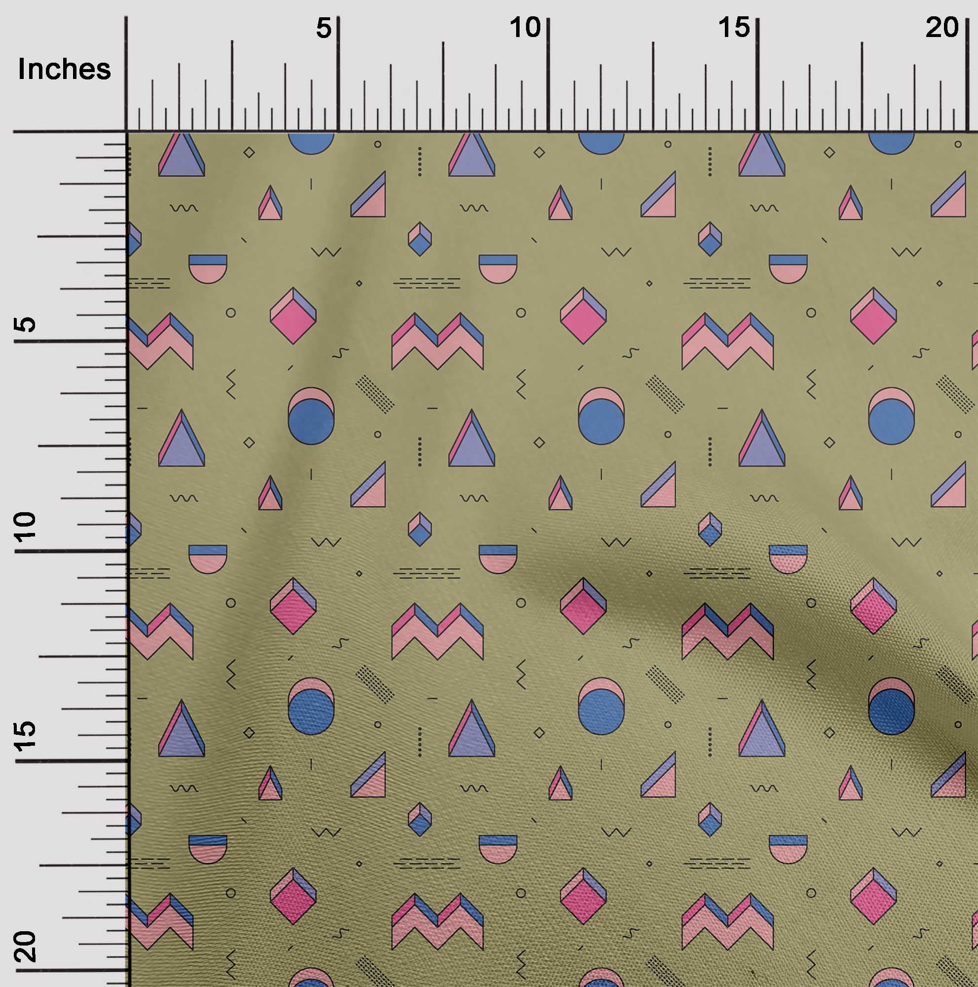 Triangular Polyester oneOone Polyester Lycra Light Olive Green Fabric Zig Zag|Diamond ...