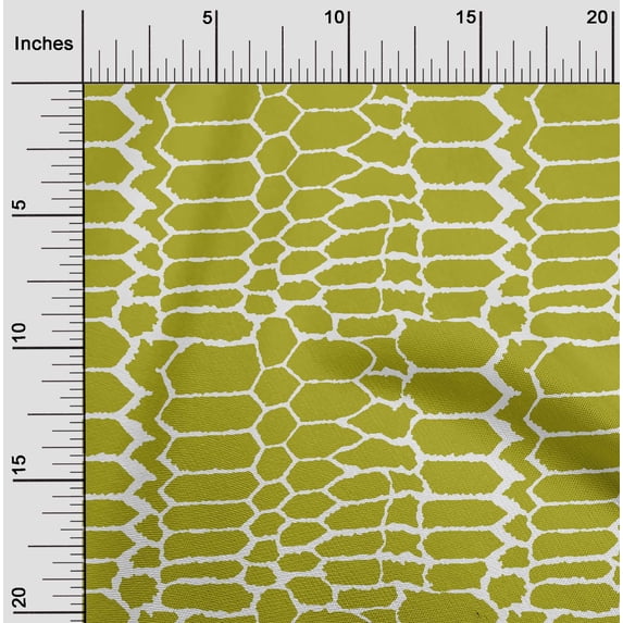 oneOone Polyester Lycra Lime Green Fabric Snake Animal Skin Quilting Supplies Print Sewing Fabric By The Yard 56 Inch Wide