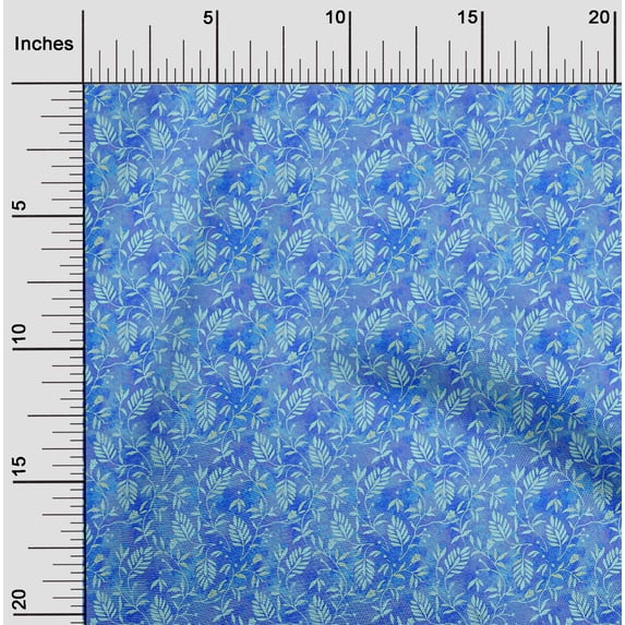 oneOone Polyester Lycra Medium Blue Fabric Batik Craft Projects Decor Fabric Printed By The Yard 56 Inch Wide
