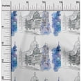 thumbnail image 1 of oneOone Polyester Lycra Medium Blue Fabric Monuments Travel Sewing Fabric By The Yard Printed Diy Clothing Sewing Supplies 56 Inch Wide, 1 of 4