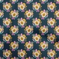 thumbnail image 1 of oneOone Polyester Lycra Navy Blue Fabric Asian Retro Floral Sewing Fabric By The Yard Printed Diy Clothing Sewing Supplies 56 Inch Wide, 1 of 4
