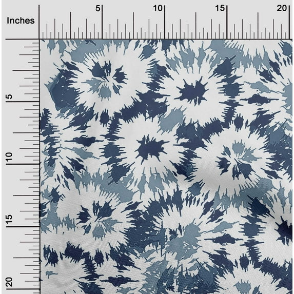 oneOone Polyester Lycra Navy Blue Fabric Florals Dress Material Fabric Print Fabric By The Yard 56 Inch Wide