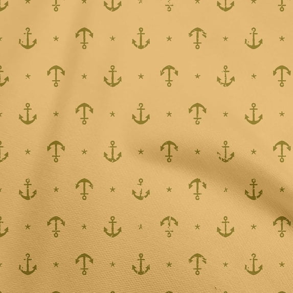 oneOone Polyester Lycra Pale Orange Fabric Nautical Sewing Material Print Fabric By The Yard 56 Inch Wide