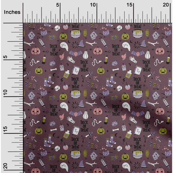 oneOone Polyester Lycra Plum Fabric Halloween Dress Material Fabric Print Fabric By The Yard 56 Inch Wide