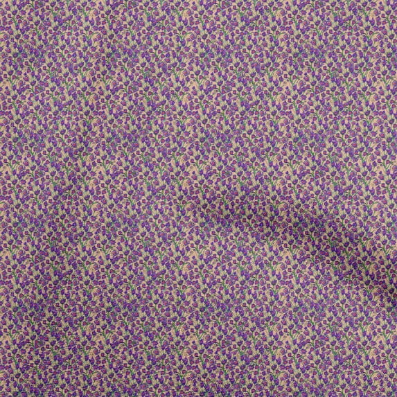oneOone Polyester Lycra Purple Fabric Floral Sewing Material Print Fabric By The Yard 56 Inch Wide