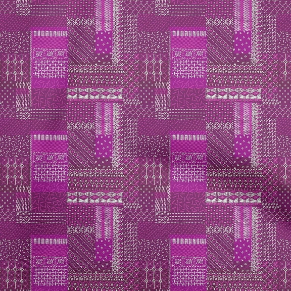 oneOone Polyester Lycra Purple Fabric Patchwork Fabric For Sewing Printed Craft Fabric By The Yard 56 Inch Wide