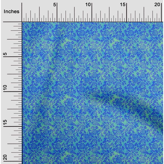 oneOone Polyester Lycra Sea Green Fabric Batik Sewing Material Print Fabric By The Yard 56 Inch Wide - PG
