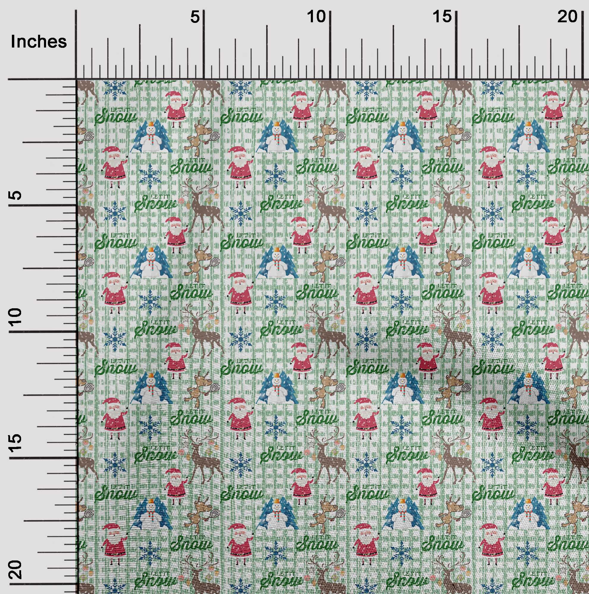 oneOone Polyester Lycra Sea Green Fabric Christmas Christmas Dress Material Fabric Print Fabric By The Yard 56 Inch Wide