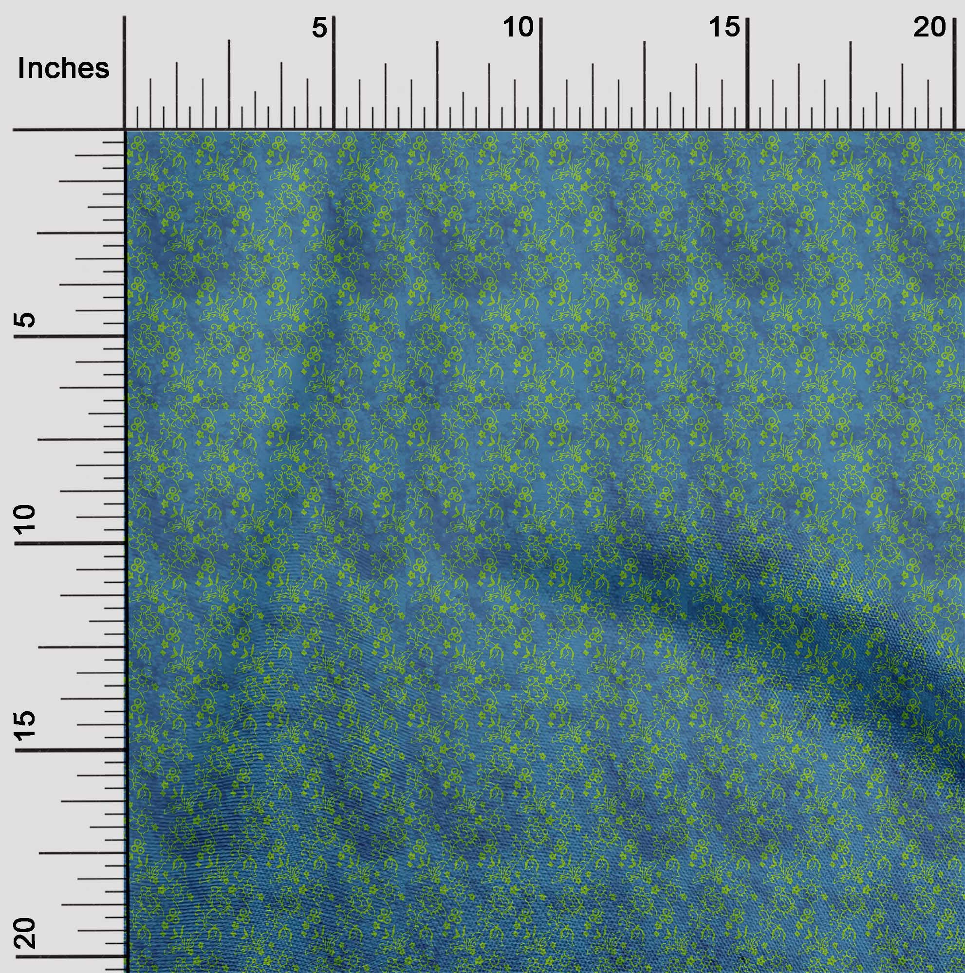 oneOone Polyester Lycra Teal Blue Fabric Batik Fabric For Sewing ...