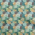 thumbnail image 1 of oneOone Polyester Lycra Teal Green Fabric Florals Sewing Material Print Fabric By The Yard 56 Inch Wide, 1 of 1