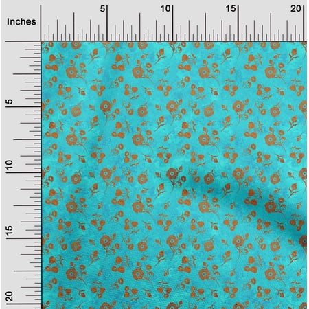 oneOone Polyester Lycra Turquoise Blue Fabric Batik Craft Projects Decor Fabric Printed By The Yard 56 Inch Wide