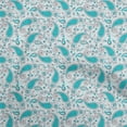 thumbnail image 1 of oneOone Polyester Lycra Turquoise Blue Fabric Paisleys Sewing Material Print Fabric By The Yard 56 Inch Wide, 1 of 1