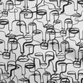 thumbnail image 1 of oneOone Polyester Lycra White Fabric Abstract Face Sewing Craft Projects Fabric Prints By Yard 56 Inch Wide, 1 of 6