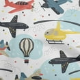 thumbnail image 1 of oneOone Polyester Lycra White Fabric Airplane Nursery Kids Sewing Material Print Fabric By The Yard 56 Inch Wide, 1 of 1