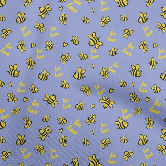 oneOone Polyester Spandex Amethyst Fabric Honey Bees Sewing Material Print Fabric By The Yard 56 Inch Wide