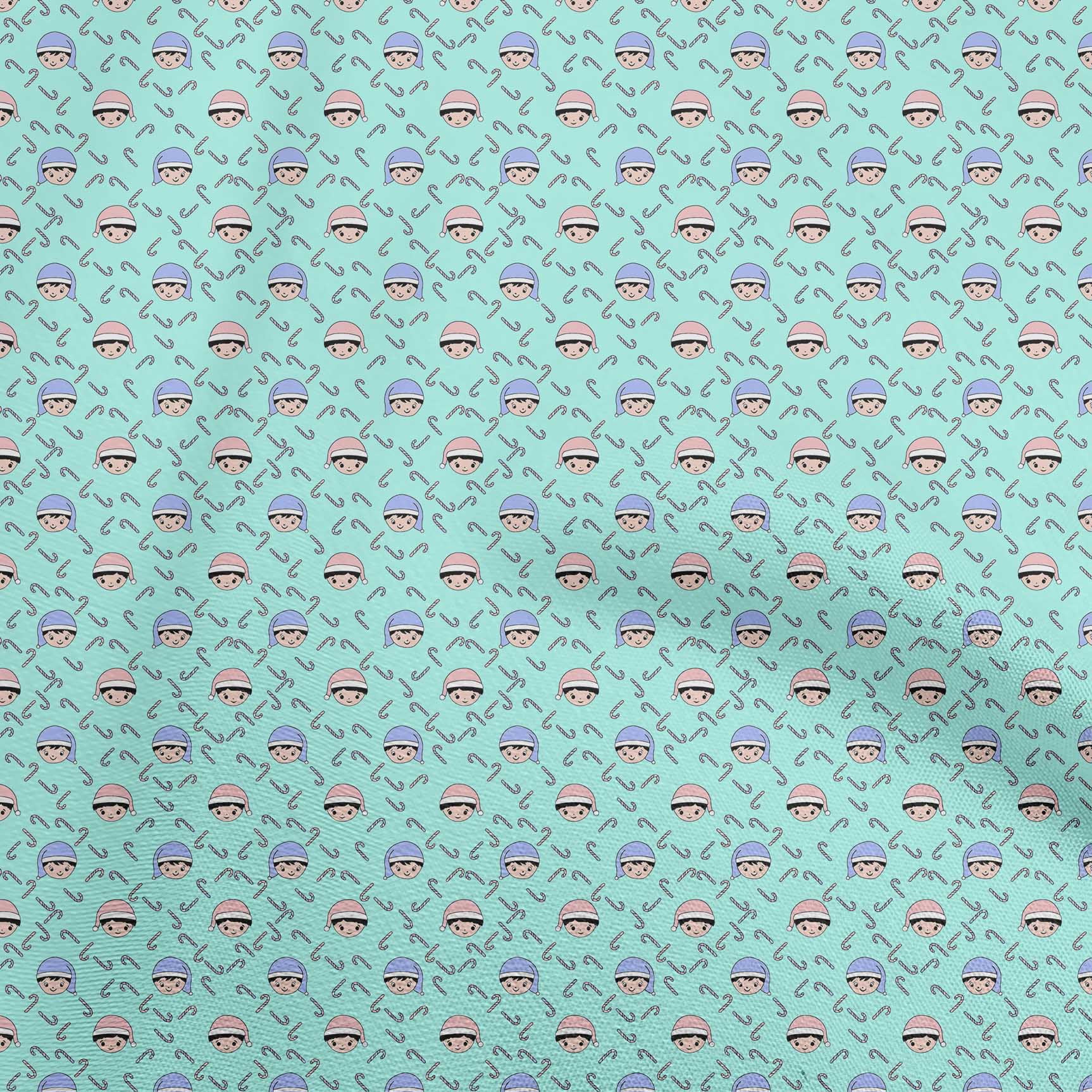 oneOone Polyester Spandex Aqua Blue Fabric Christmas Sewing Craft Projects Fabric Prints By Yard 56 Inch Wide