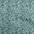 thumbnail image 1 of oneOone Polyester Spandex Aqua Blue Fabric Paisley Craft Projects Decor Fabric Printed By The Yard 56 Inch Wide-TM, 1 of 6