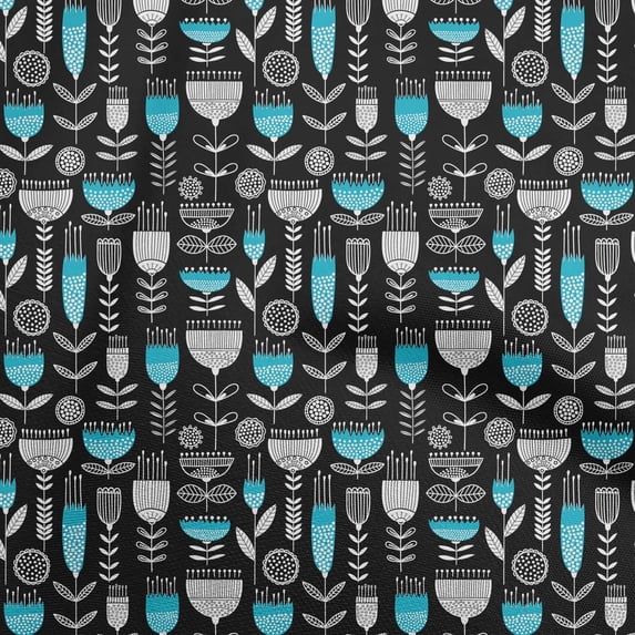 oneOone Polyester Spandex Black Fabric African Floral Sewing Craft Projects Fabric Prints By Yard 56 Inch Wide