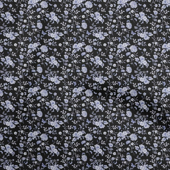 oneOone Polyester Spandex Black Fabric Baroque Craft Projects Decor Fabric Printed By The Yard 56 Inch Wide